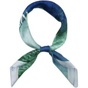 Silk Satin 09 Sea Wave Head Scarf Medium Square Hair Scarf for Women 28 Inches